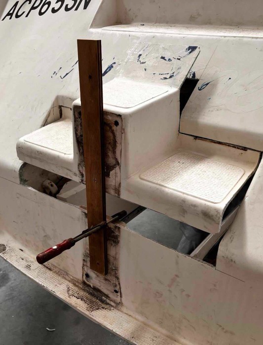 transom steps raised for new outboard motor wollongong